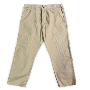 Wrangler Carpenter Pants Mens 44x30 Beige‎ Cotton Blend Workwear Utility